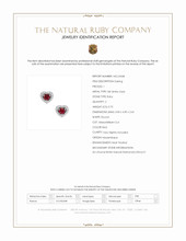 0.70 Ct.Tw.Total Carat Weight Ruby and Natural Diamond Studs Earrings, 18K White Gold Scan Report