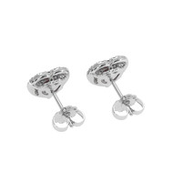 0.65 Ct.Tw. Ruby Natural Diamond Accent Stones Earrings, 18K White Gold Image