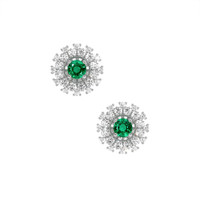 0.40 Ct.Tw. Emerald White Gold Earrings