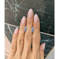 0.52&nbsp;Ct.Tw.Total Carat Weight Blue Sapphire and Natural Diamond Pave Earrings, 18K White Gold Life Style