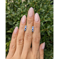 0.52&nbsp;Ct.Tw.Total Carat Weight Blue Sapphire and Natural Diamond Pave Earrings, 18K White Gold Life Style