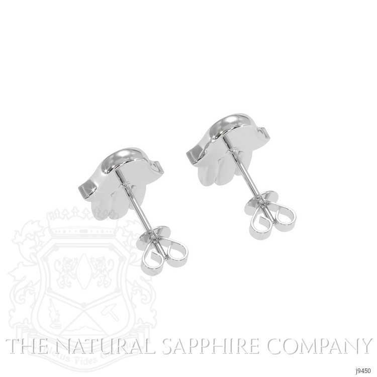 0.10 Ct.Tw. Blue Sapphire and Natural Diamond Religious Earrings, 18K White Gold