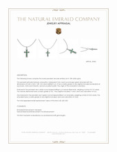 0.06 Ct. Emerald and Natural Diamond Religious Pendant, 18K White Gold Appraisal