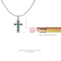 0.06 Ct. Emerald Natural Diamond Religious Pendant, 18K White Gold Image
