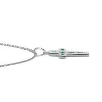 0.06 Ct. Emerald Natural Diamond Religious Pendant, 18K White Gold Image