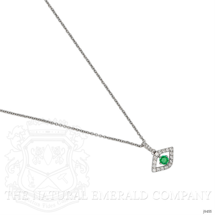 0.11 Ct. Emerald Natural Diamond Religious Pendant, 18K White Gold