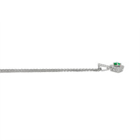 0.11 Ct. Emerald Natural Diamond Religious Pendant, 18K White Gold Image
