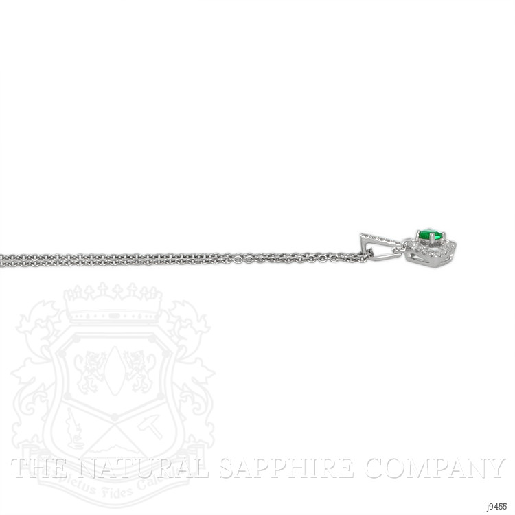 0.11 Ct. Emerald Natural Diamond Religious Pendant, 18K White Gold