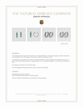 0.30 Ct.Tw.Total Carat Weight Emerald and Natural Diamond Hoops Earrings, 18K White Gold Appraisal