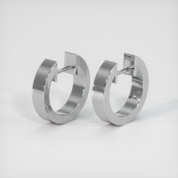0.30 Ct.Tw. Emerald Natural Diamond Hoops Earrings, 18K White Gold Image