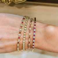 1.88 Ct.Tw. Natural Diamond Tennis/Line Bracelet, 18K Yellow Gold Life Style