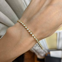 1.88 Ct.Tw. Natural Diamond Tennis/Line Bracelet, 18K Yellow Gold Life Style