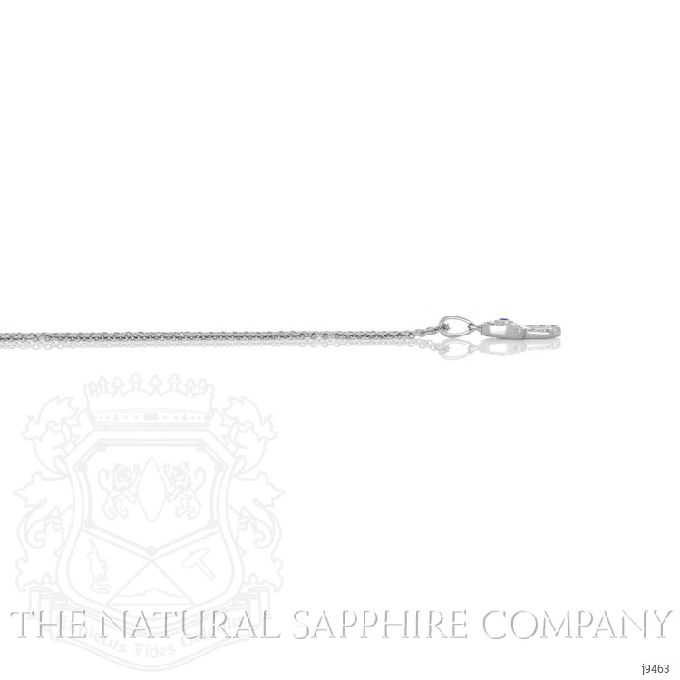 0.04 Ct. Blue Sapphire and Natural Diamond Religious Pendant, 18K White Gold