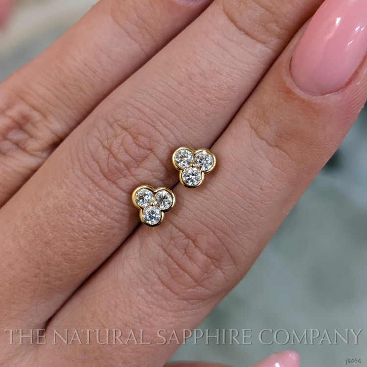 0.46 Ct.Tw. Natural Diamond Studs Earrings, 18K Yellow Gold