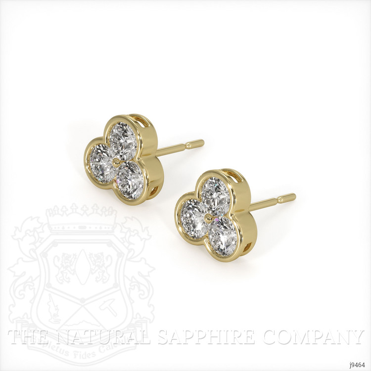 0.46 Ct.Tw. Natural Diamond Studs Earrings, 18K Yellow Gold