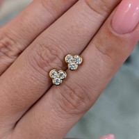 0.46 Ct.Tw. Natural Diamond Studs Earrings, 18K Yellow Gold Life Style