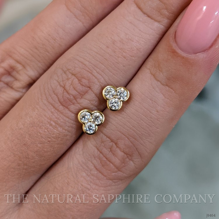 0.46 Ct.Tw. Natural Diamond Studs Earrings, 18K Yellow Gold