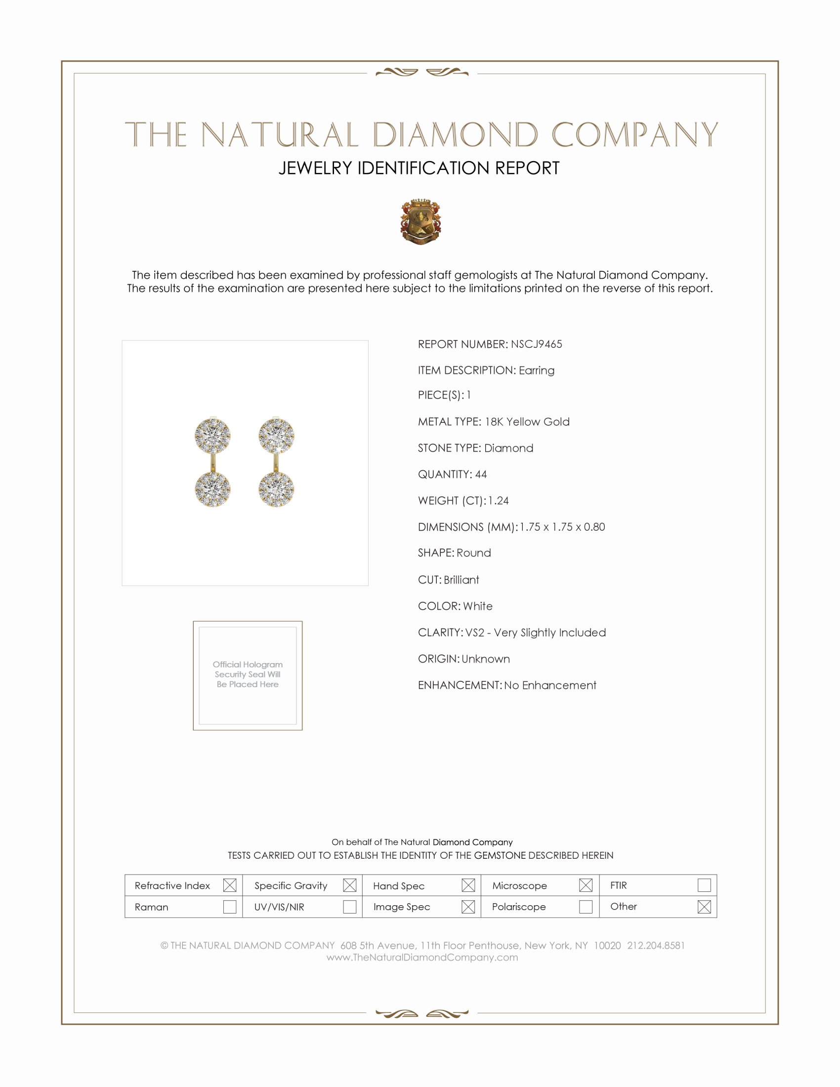 1.24 Ct.Tw. Natural Diamond Pave Earrings, 18K Yellow Gold