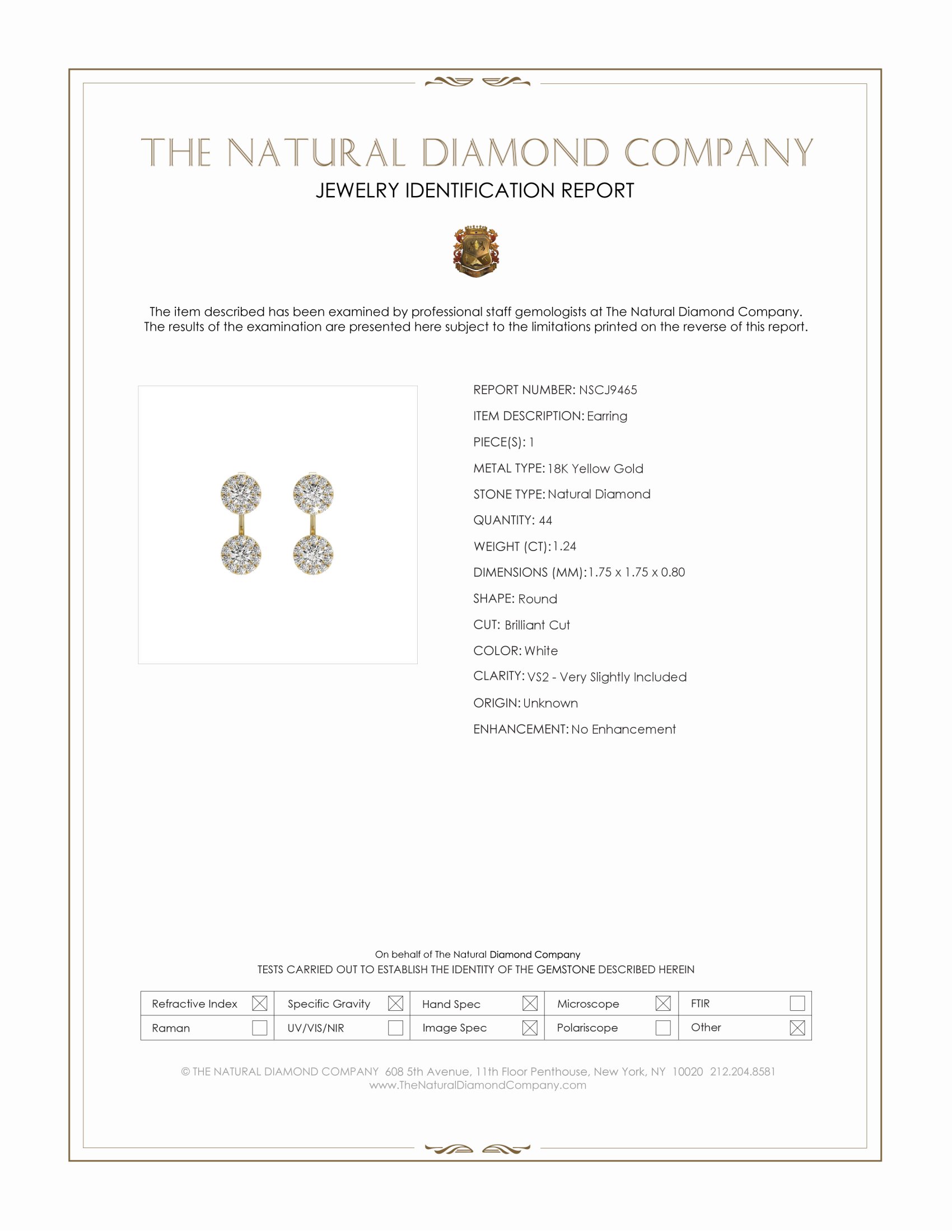1.24 Ct.Tw. Natural Diamond Pave Earrings, 18K Yellow Gold