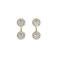 1.24 Ct.Tw.Total Carat Weight Natural Diamond Pave Earrings, 18K Yellow Gold Video