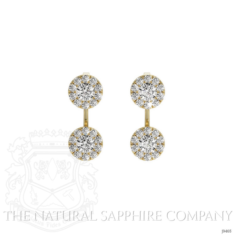 1.24 Ct.Tw. Natural Diamond Pave Earrings, 18K Yellow Gold