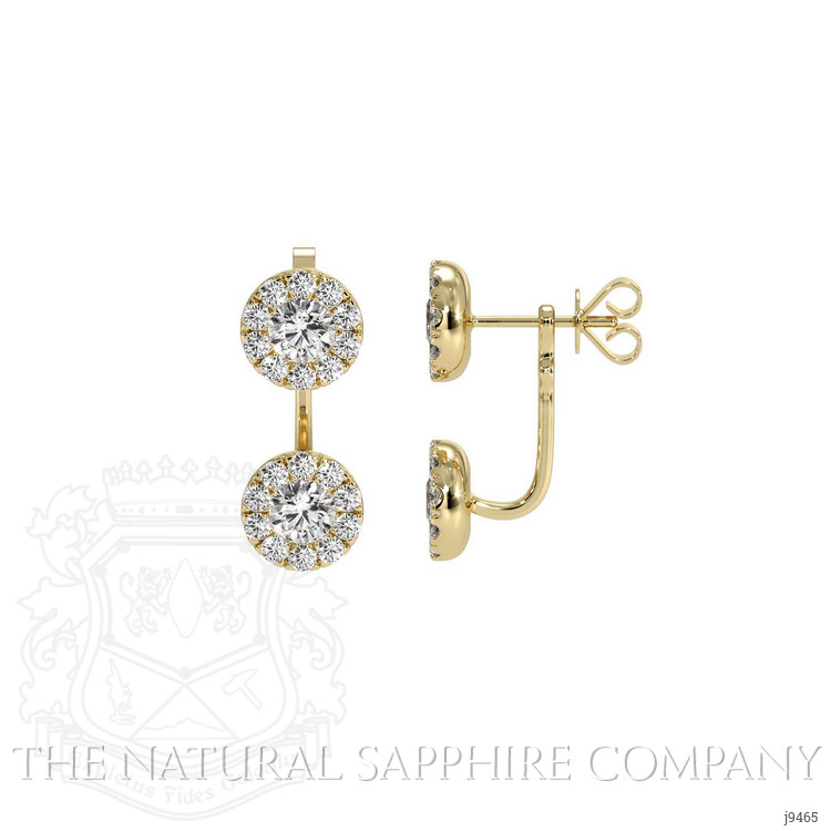 1.24 Ct.Tw. Natural Diamond Pave Earrings, 18K Yellow Gold