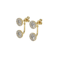 1.24&nbsp;Ct.Tw.Total Carat Weight Natural Diamond Pave Earrings, 18K Yellow Gold Image