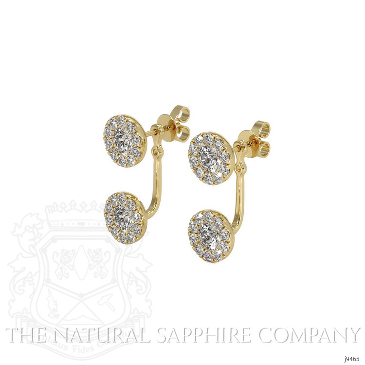 1.24 Ct.Tw. Natural Diamond Pave Earrings, 18K Yellow Gold