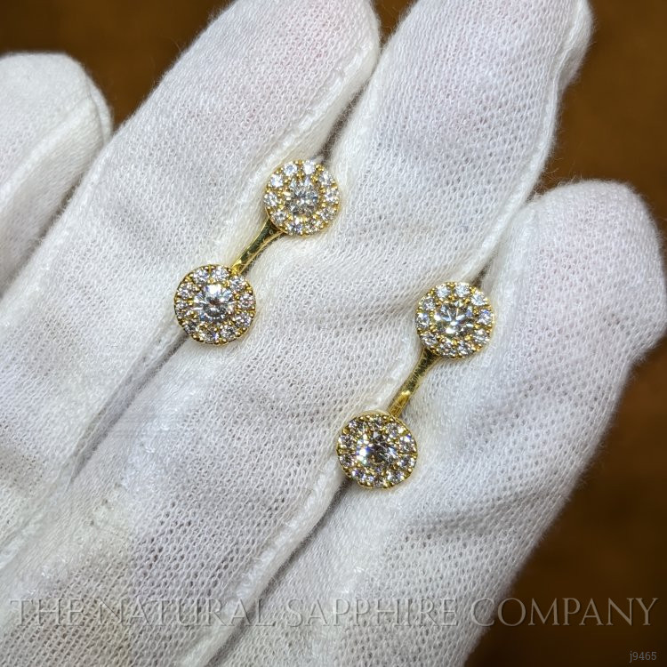 1.24 Ct.Tw. Natural Diamond Pave Earrings, 18K Yellow Gold