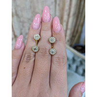 1.24&nbsp;Ct.Tw.Total Carat Weight Natural Diamond Pave Earrings, 18K Yellow Gold Life Style