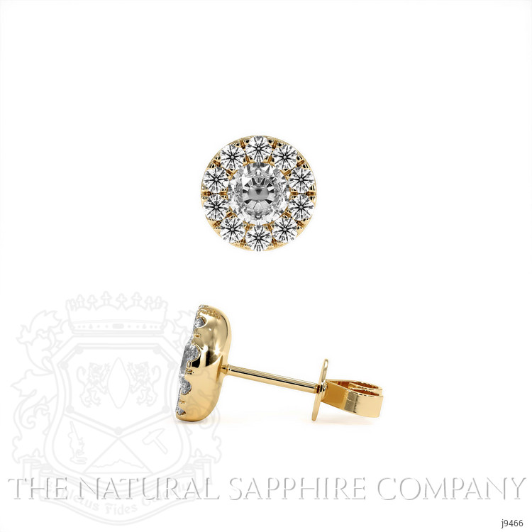 0.64 Ct.Tw. Natural Diamond Studs Earrings, 18K Yellow Gold