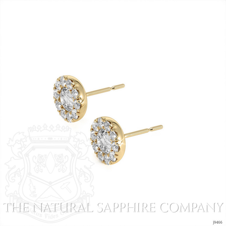 0.64 Ct.Tw. Natural Diamond Studs Earrings, 18K Yellow Gold