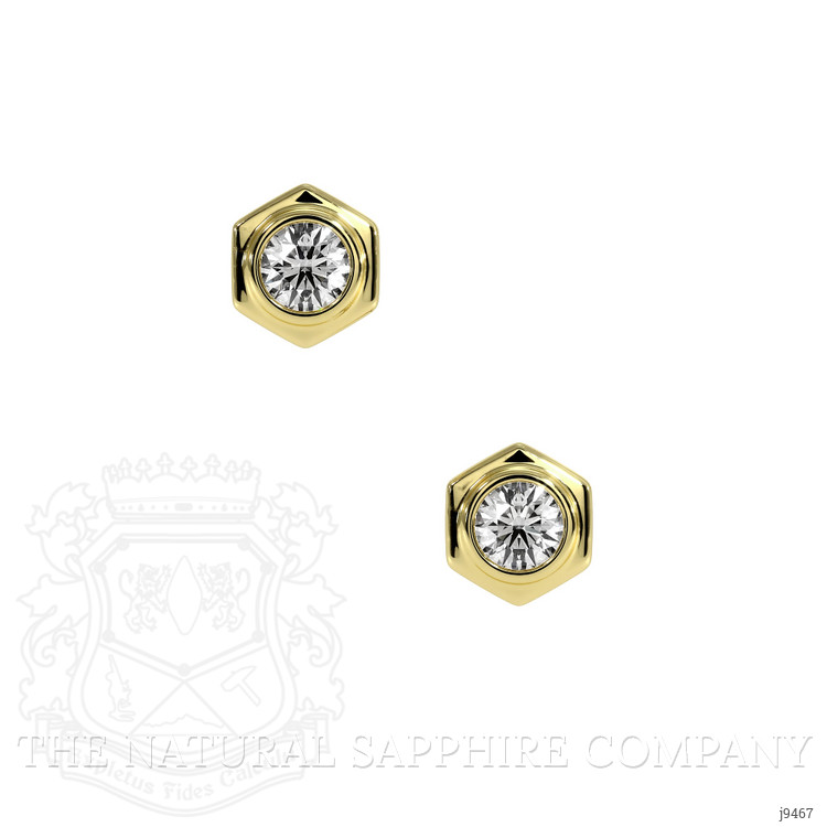 0.19 Ct.Tw. Natural Diamond Studs Earrings, 18K Yellow Gold