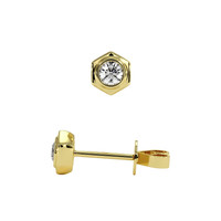 0.19&nbsp;Ct.Tw.Total Carat Weight Natural Diamond Studs Earrings, 18K Yellow Gold Image