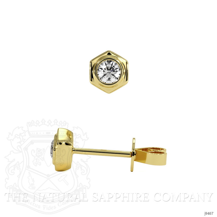 0.19 Ct.Tw. Natural Diamond Studs Earrings, 18K Yellow Gold