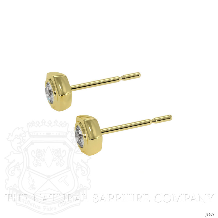 0.19 Ct.Tw. Natural Diamond Studs Earrings, 18K Yellow Gold