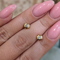 0.19&nbsp;Ct.Tw.Total Carat Weight Natural Diamond Studs Earrings, 18K Yellow Gold Life Style