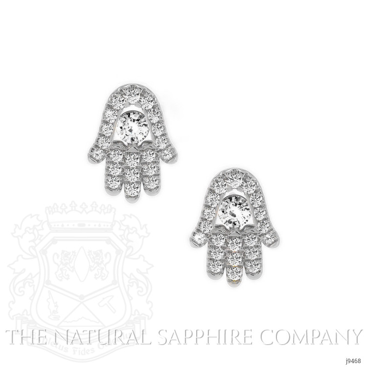 0.38 Ct.Tw. Natural Diamond Studs Earrings, 18K White Gold