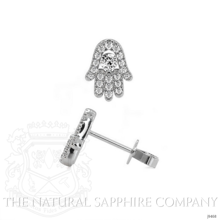 0.38 Ct.Tw. Natural Diamond Studs Earrings, 18K White Gold
