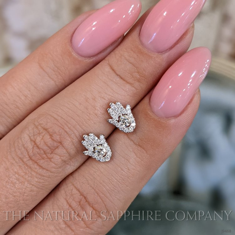 0.38 Ct.Tw. Natural Diamond Studs Earrings, 18K White Gold