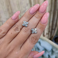 1.17&nbsp;Ct.Tw.Total Carat Weight Natural Diamond Studs Earrings, 18K White Gold Life Style