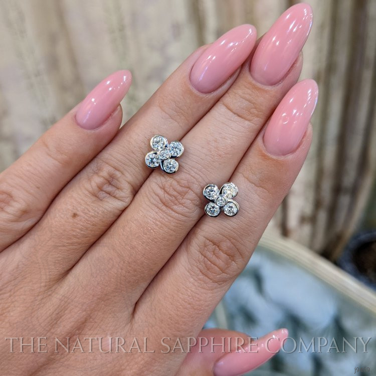 1.17 Ct.Tw. Natural Diamond Studs Earrings, 18K White Gold