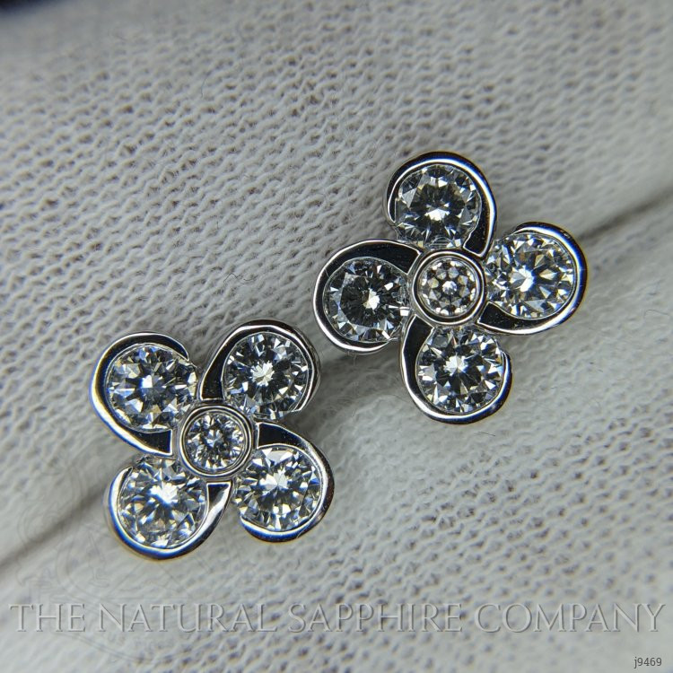 1.17 Ct.Tw. Natural Diamond Studs Earrings, 18K White Gold