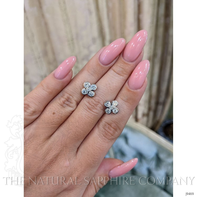 1.17 Ct.Tw. Natural Diamond Studs Earrings, 18K White Gold