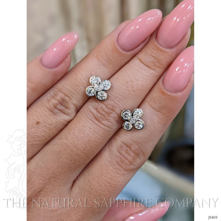 1.17 Ct.Tw. Natural Diamond Studs Earrings, 18K White Gold