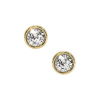 0.40 Ct.Tw. Natural Diamond Studs Earrings, 18K Yellow Gold Image
