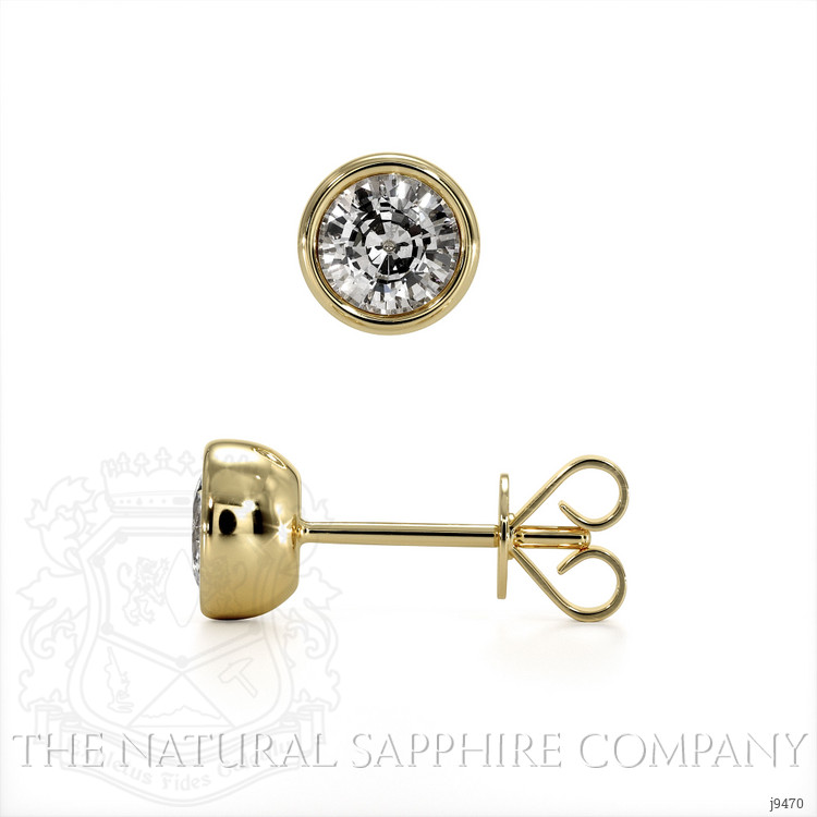 0.40 Ct.Tw. Natural Diamond Studs Earrings, 18K Yellow Gold