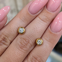 0.40 Ct.Tw. Natural Diamond Studs Earrings, 18K Yellow Gold Life Style