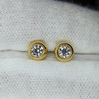 0.40 Ct.Tw. Natural Diamond Studs Earrings, 18K Yellow Gold Life Style