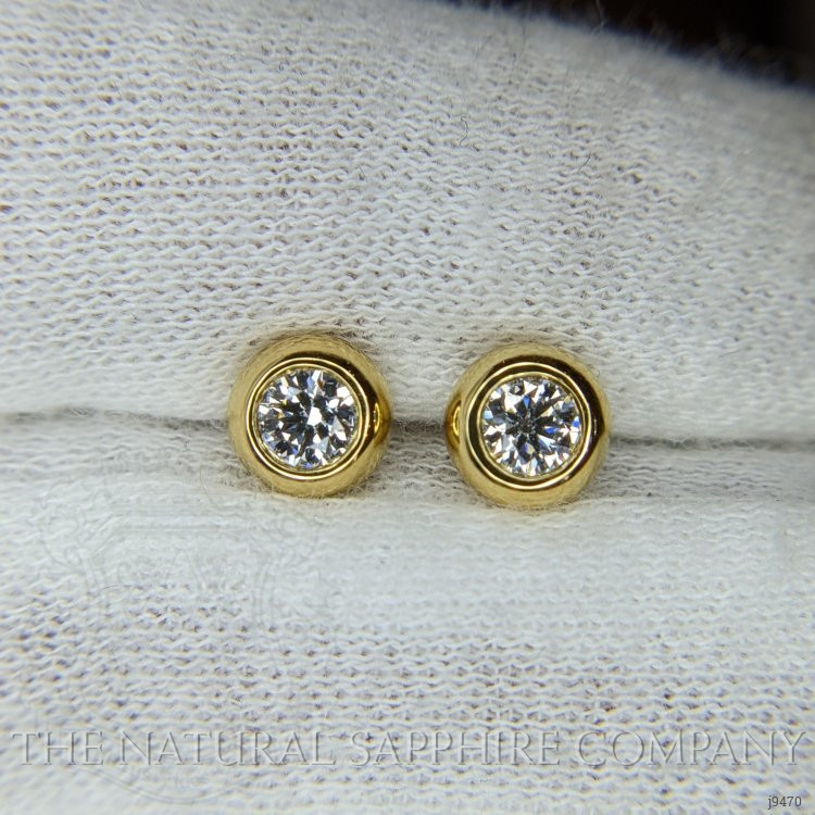 0.40 Ct.Tw. Natural Diamond Studs Earrings, 18K Yellow Gold